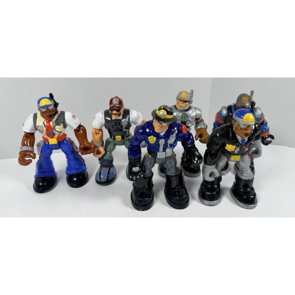 Fisher Price Rescue Heroes Action Figures Lot of 6 90's 2000's Y2K Toys